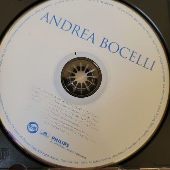 Andrea Bocelli Cieli di Toscana music c.d. 2001 disc opera Italian romantic Euro - Picture 2 of 3
